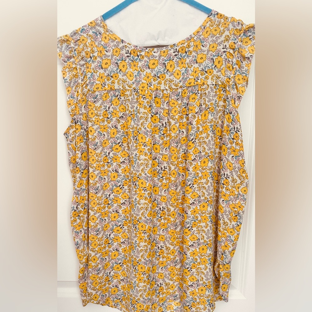 Loft- Floral Yellow Women's Blouse